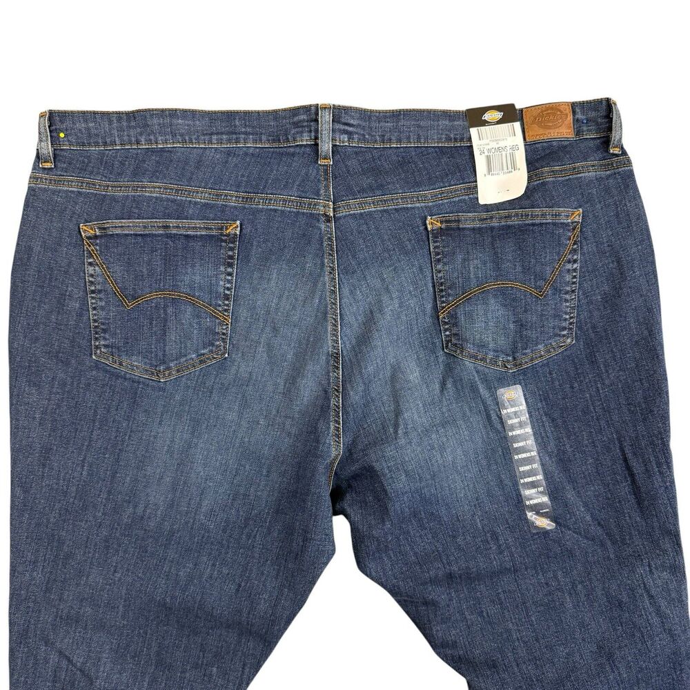 Dickies Jeans Women's Blue Mid Rise Skinny Denim jeans Stretch SZ/24R - Picture 12 of 15